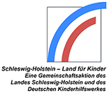 Logo Land für Kinder - Eine Gemeinschaftsaktion des Landes Schleswig-Holstein und des Deutschen Kinderhilfswerkes